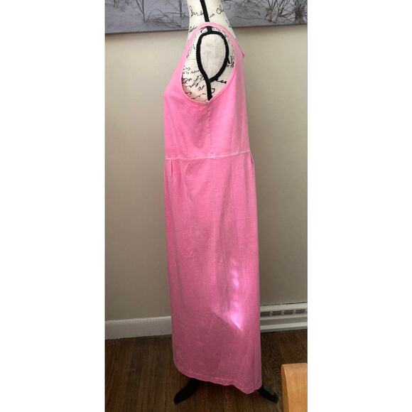 Fresh Produce Vintage butterfly hot pink midi sleeveless dress, size large - Picture 3 of 8